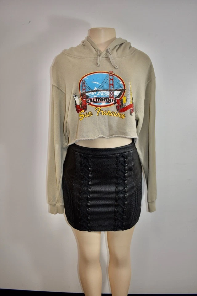 Бренди Melville светло-коричневый укороченный 100% хлопок куртка с капюшоном один размер на продажу - Изображение 2 из 4