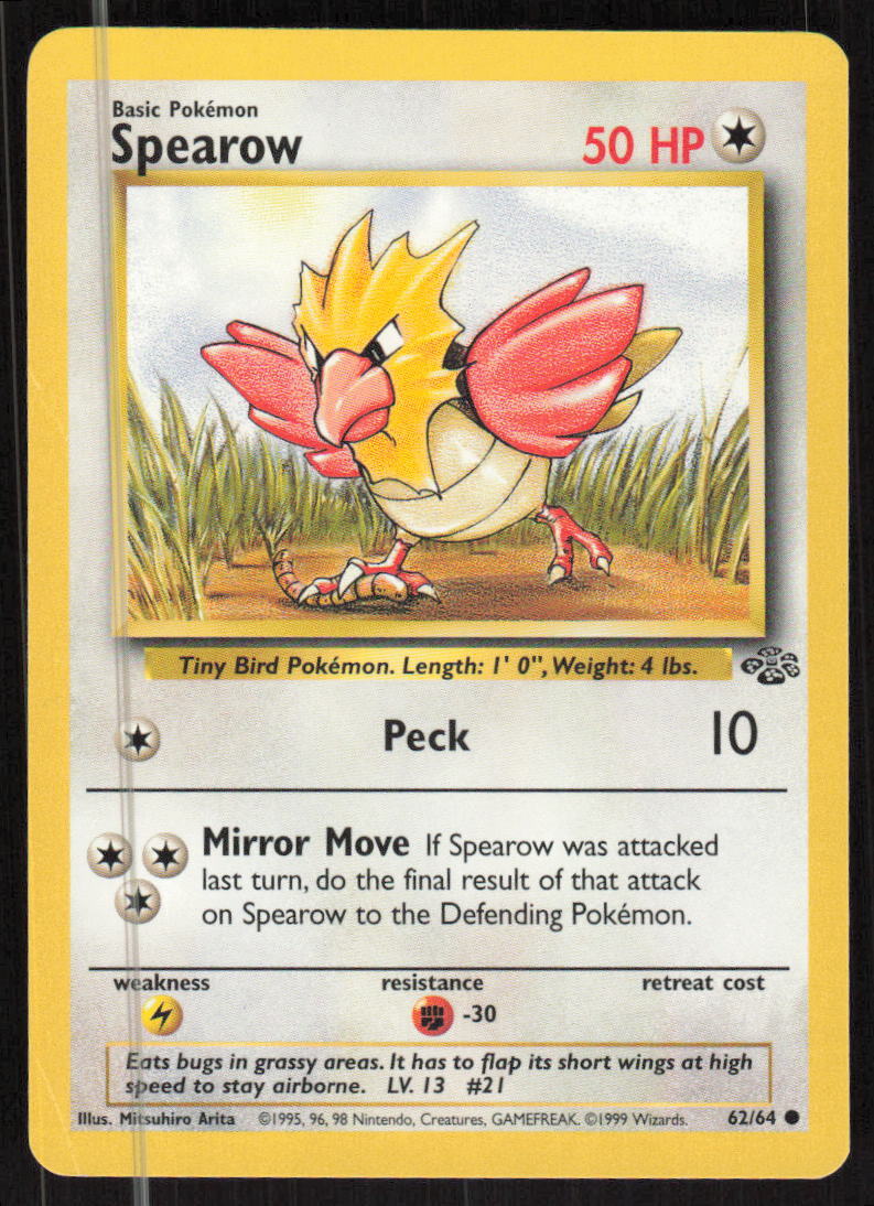 Pokemon TCG Jungle #62/64 Spearow NM