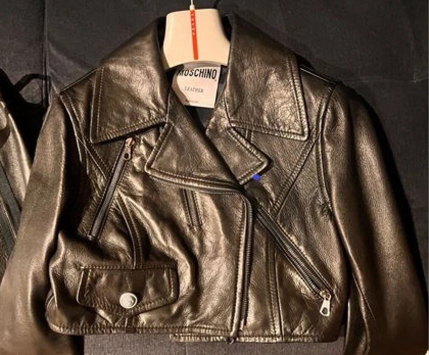 Moschino Leather Outer Shell Black Coats, Jackets & Vests for
