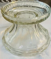 True Antique GLASS PUNCH STAND BASE 9” Heavy Thick BOHO Multi Use! Grandma Core
