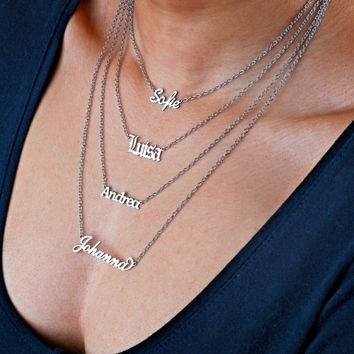 Personalise Name Necklace Nameplate 