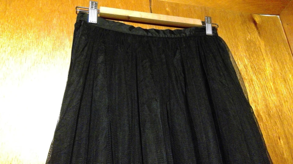 My Michelle Vintage 90s Black Full Length Tulle Skirt Maxi Goth / Witchy US 5 - Image 3 of 4