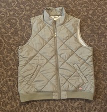 Women’s Dickies Puffer Vest Jacket Full Zip Sleeveless Vest Green Size Large