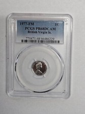 1977 FM 1 Cent PCGS PR68DCAM British Virgin Islands