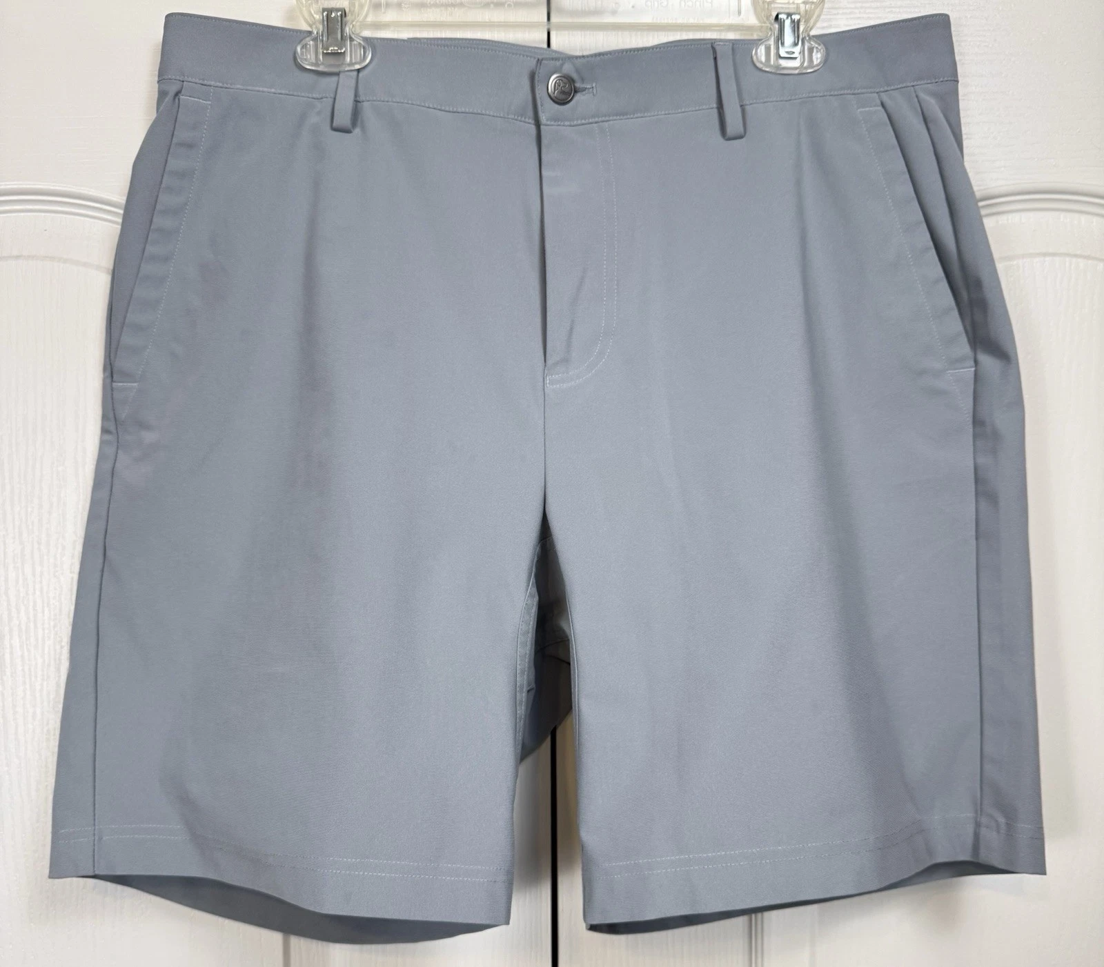 Rhoback Looper Delta Shorts Men's 36 Steel Gray Stretch Travel Golf Performance