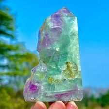 204G Rare Natural Fluorite Quartz Crystal Freeform Mineral Specimen Healing