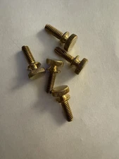 BRASS KNURLED THUMB SCREWS WITH SHOULDER. 1/4-20 x 3/4” 5 PCS. NEW