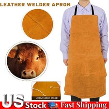 Cowhide Leather Welding Work Apron  Leather Welding Gloves Kit Work Shop Welder