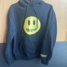 Drew House Smiley Face Hoodie Black Heavyweight Justin Bieber Mens Size Large