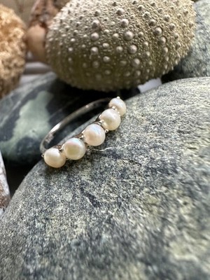 Perlen 925 Sterling Silber Eternity Ring, Größe N1/2
