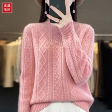 Women Sweater Wool Turtleneck Casual Cashmere Knitwaer Pullover Tops