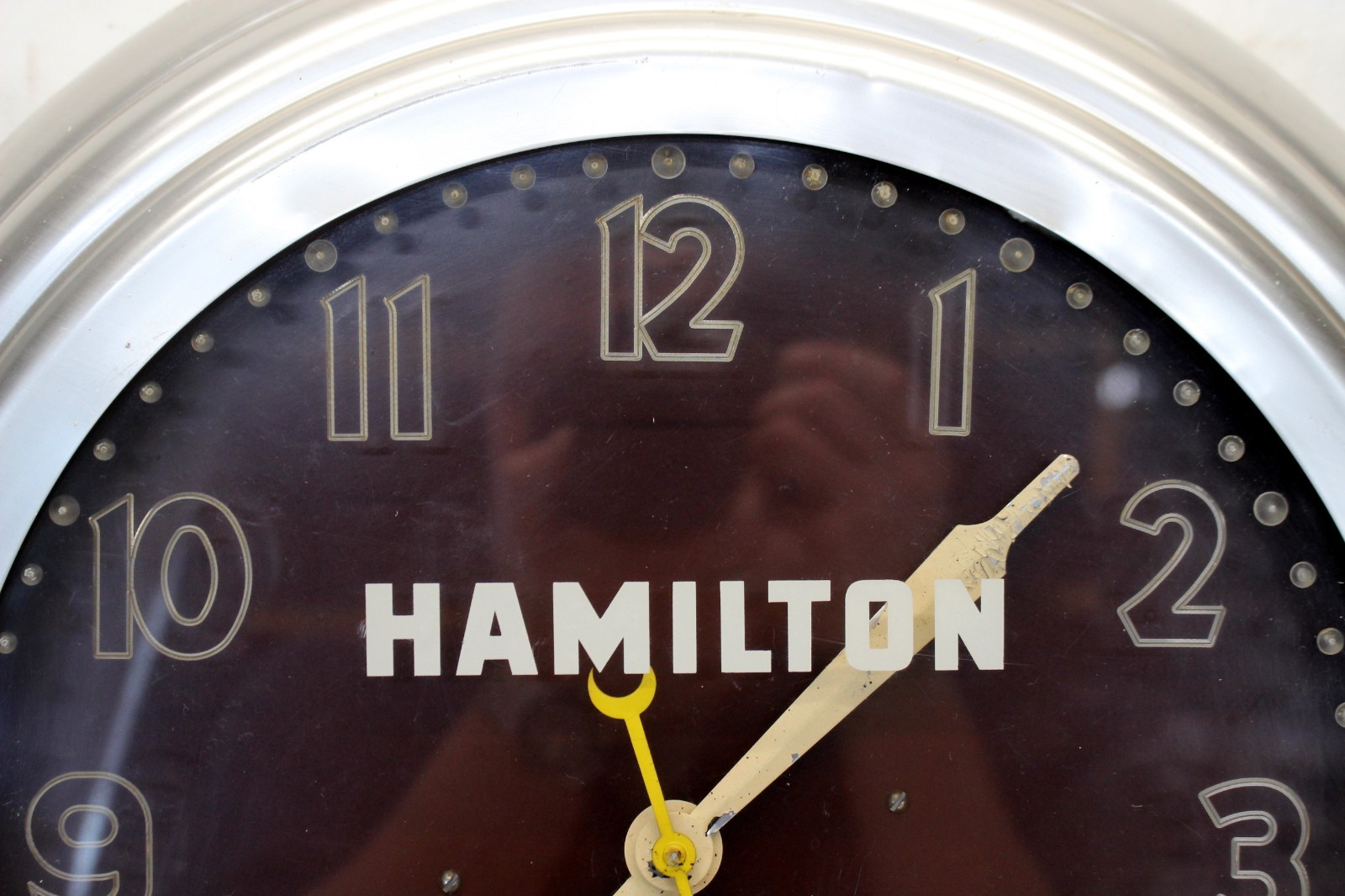 💥vintage HAMILTON Fine Watches NEON WALL CLOCK Lackner Ohio RUNNING 18"💥