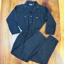Vintage 80s 90's Cherokee Women's Jumpsuit 8 Cotton Bling Beaded SS16