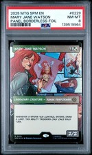 2025 MTG MARVEL'S SPIDER-MAN PANEL BORDERLESS-FOIL #0229 MARY JANE WATSON PSA 8