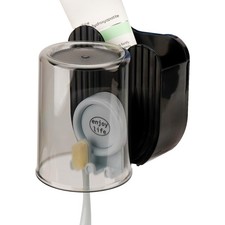 Wall Mounted Toothbrush Holder with Inverted Cup, Self Adhesive Bathroom Toot...
