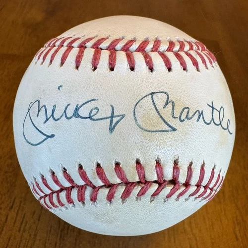 Mickey Mantle Signed Autographed American League Baseball Ball JSA LOA Toning
