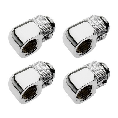 XSPC G1/4, 90 Grad Classic Drehverschraubung - Chrom (4er Pack)