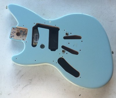 Lefty Fender Jagstang Sonic Blue 24  Scale Solid Guitar Body Custom NOS Relic