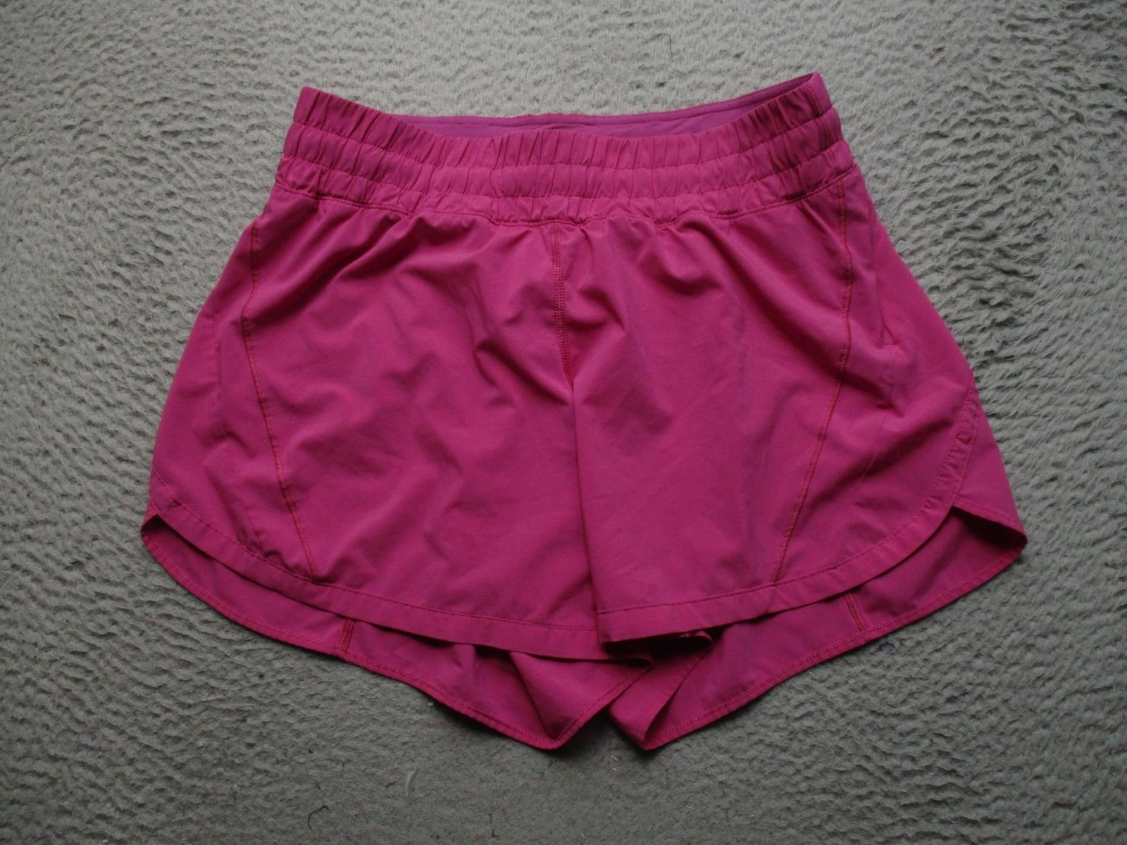 Lululemon Track That MR Shorts Womens 10 Pink Elastic Waist Running Athletic Gym