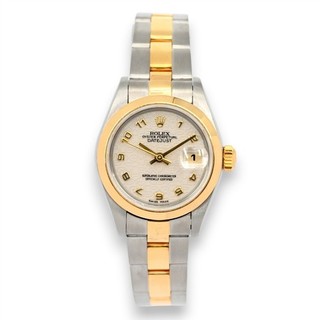 LADIES ROLEX OYSTER PERPETUAL DATEJUST 69163 WRISTWATCH STAINLESS STEEL 18K GOLD