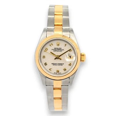 LADIES ROLEX OYSTER PERPETUAL DATEJUST 69163 WRISTWATCH STAINLESS STEEL 18K GOLD