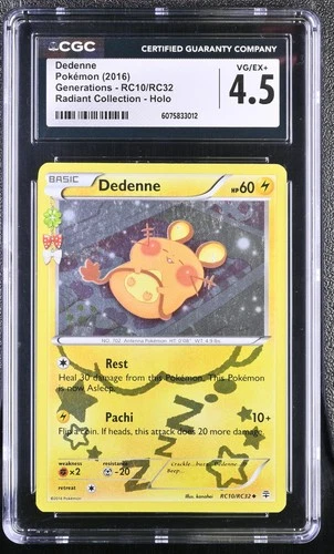 CGC 4.5 Dedenne Generations #RC10/RC32 Radiant Collection Holo 2016 Pokémon