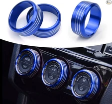 AC Knob Cover Accessory Center Console Switch Volume Temp Control Button Blue
