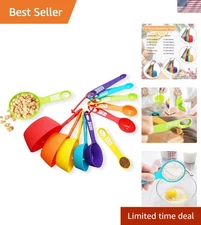Vibrant 12-Piece Measuring Set: Accurate Plastic Cups & Spoons for Every Recipe