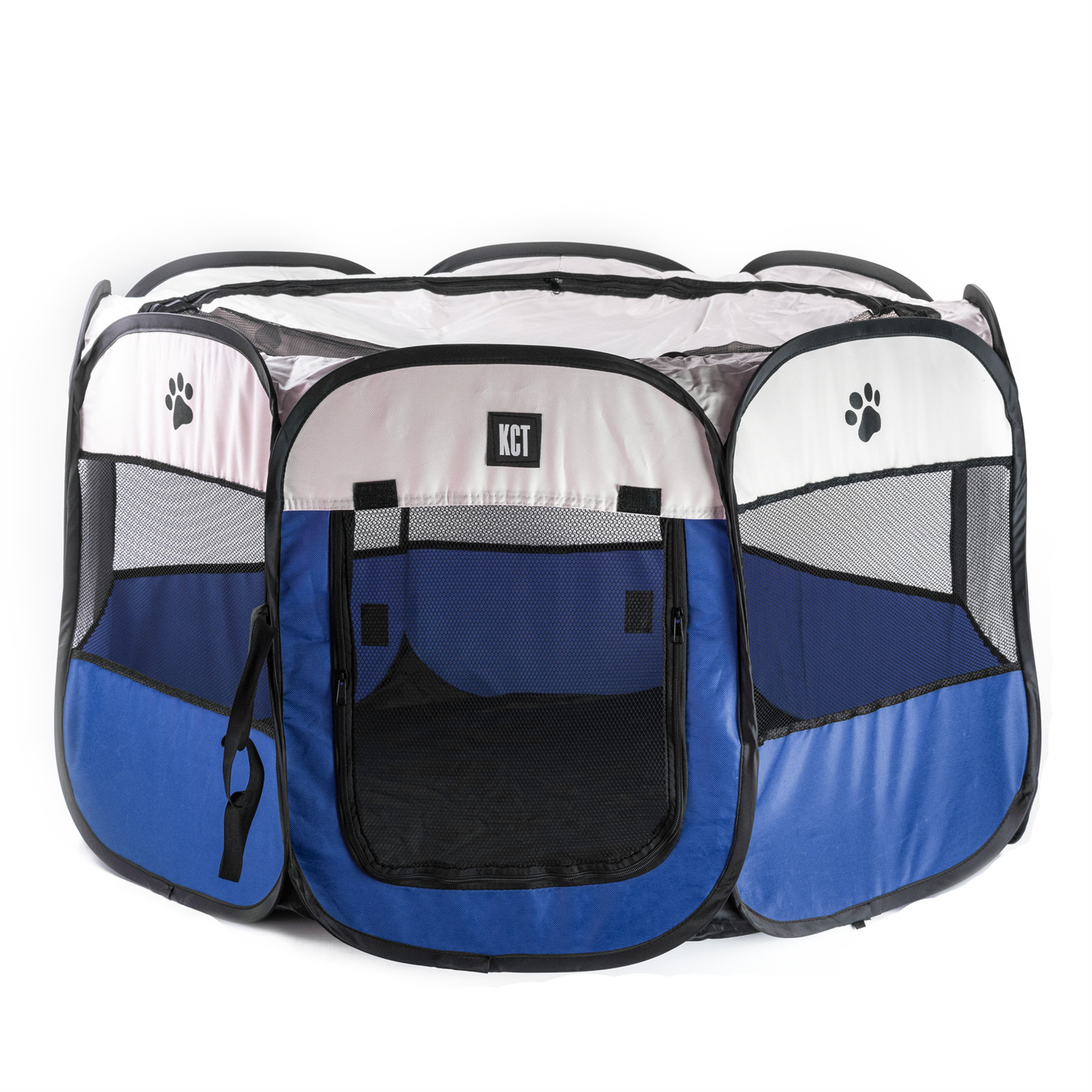 FABRIC PET PLAY PEN LARGE BLUE FOLDABLE TENT POP UP PORTABLE FOLDING RUN CAGE