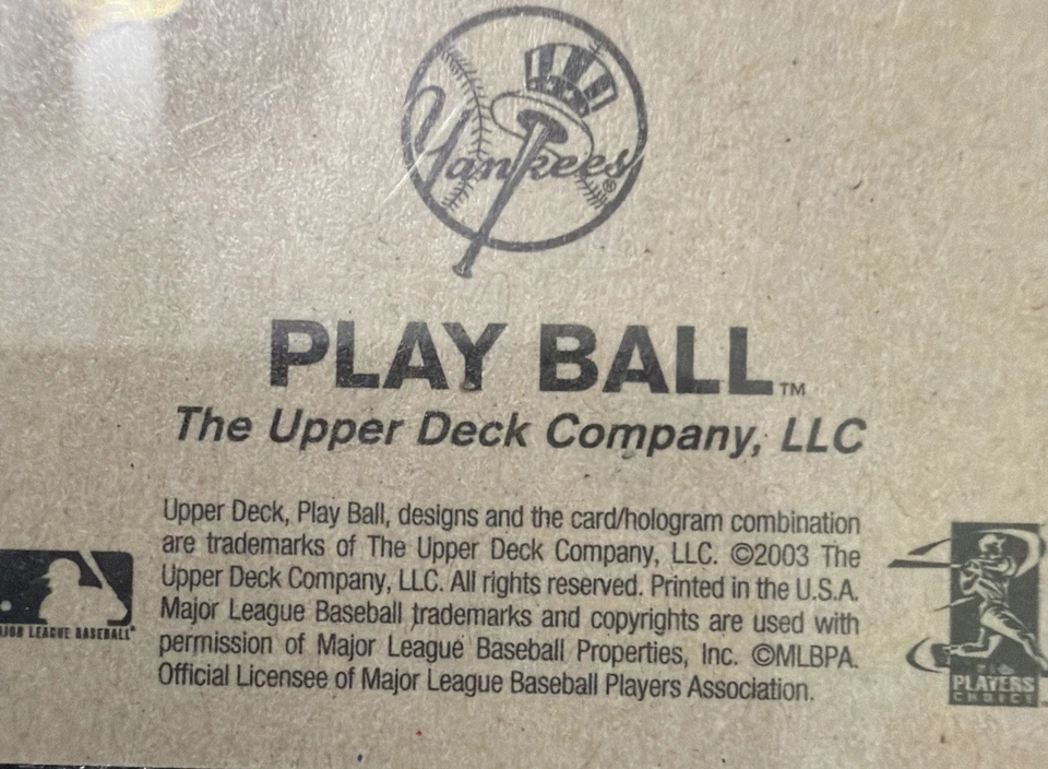 Pelota de juego Upper Deck 2003 - Hideki Matsui #104 (RC) Foto 3 de 3