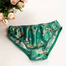 4 Pairs/lot 100 Silk Middle Waist Women's Panties Briefs Underwear Lingerie
