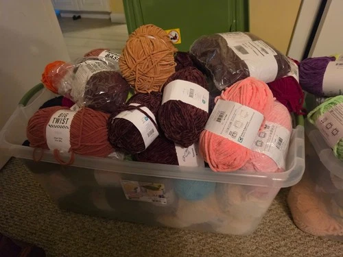 10 Skein Plush Chenille Yarn Mystery Box Mixed Brands Colors New image 3