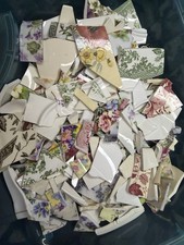 Bulk Lot 8 Vintage Mix Broken China And Pottery Enoch Wedgewood Mosaic Pieces