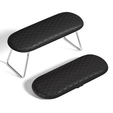 Nail Arm Rest Salon Leather Non-slip Sleeve Sponge Filled Hand Rest Table, Black