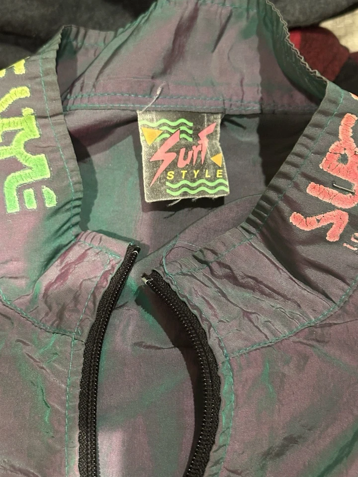 Surf Style Windbreaker Adult Large Interplanetary Body Gear Iridescent Jacket L - Image 4 of 4