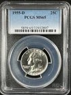 1955-D 25C Washington Quarter Dollar PCGS MS65   33932897
