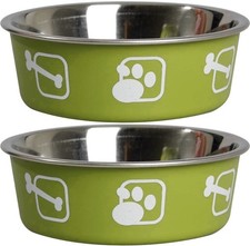 Two Pack Karlie Dog Bowl Stainless Steel, Non-Slip Base,  Large 1.5L
