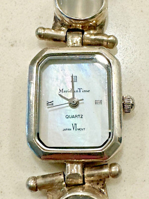 Women's  Modern Square Link Watch  multi stones   Sterling 925 Bracelet