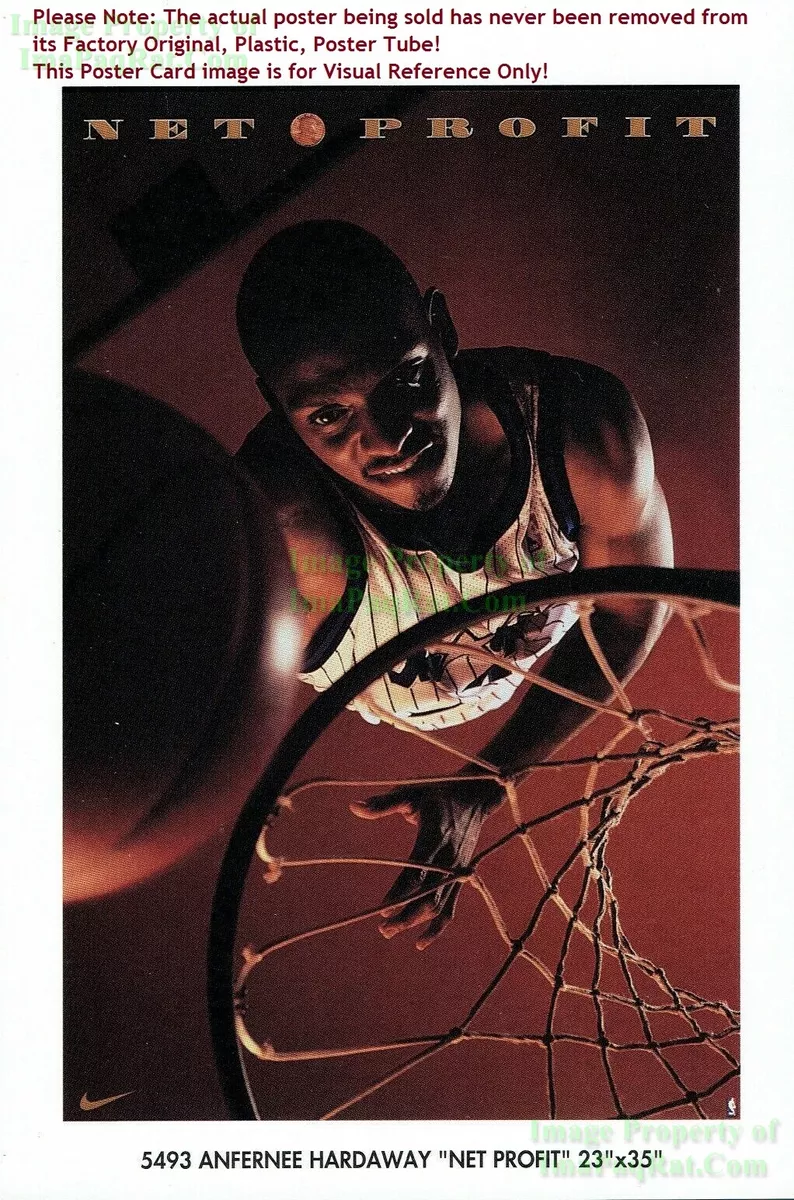 NITF! Vintage ☆ OLD STOCK ☆ NIKE Poster ☆ NET PROFIT ☆ Anfernee