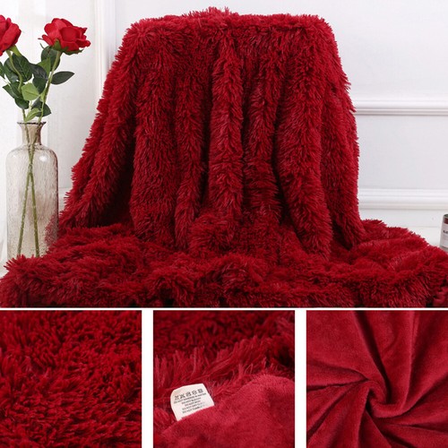 80x120cm Fluffy Shaggy Warm Bed Sofa Bedspread Bedding Sheet Throw Blanket - Picture 5 of 27
