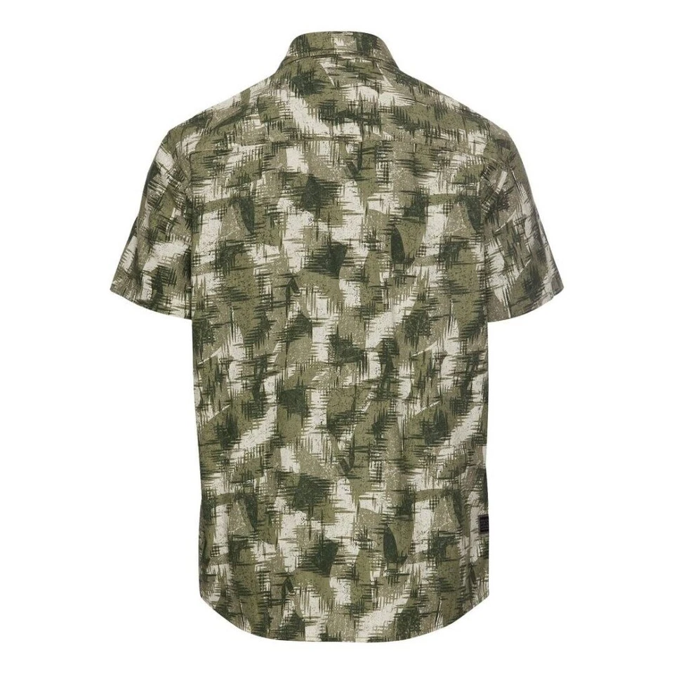 Camel active Camisa de Hombre Regular Fit Verde con Patrón 5S74 409274 34 Dusty - Imagen 2 de 4