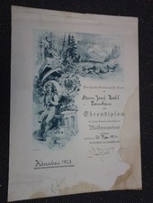 alte Urkunde Ehrendiplom Molkerei Innsbruck 1924