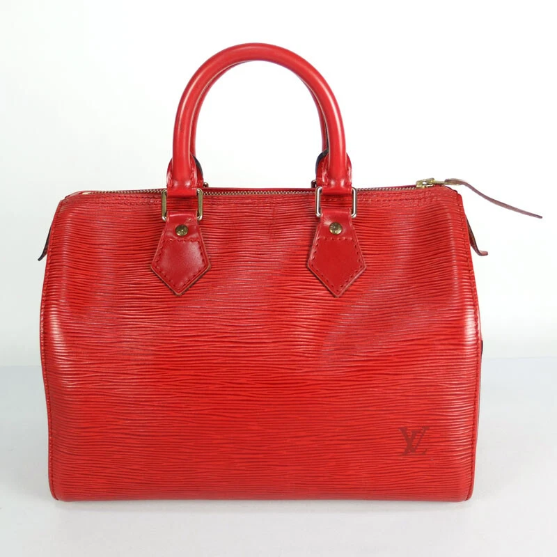 Louis Vuitton Epi Speedy 25 Hand Bag M43017 Red Color USED 0907A