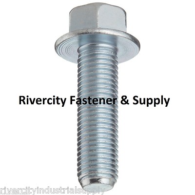 (10) M10-1.5x35 Metric Hex Flange Bolts Grade 10.9 DIN 6921 Zinc M10x1.5x35