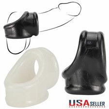 Men Soft Scrotum Testicle Squeeze Rings Cage Stretcher Enhancer Delay Ball Male