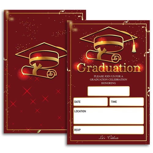 20 Cards with Envelopes, graduation party invitations 2024, 2024 College, Hig...