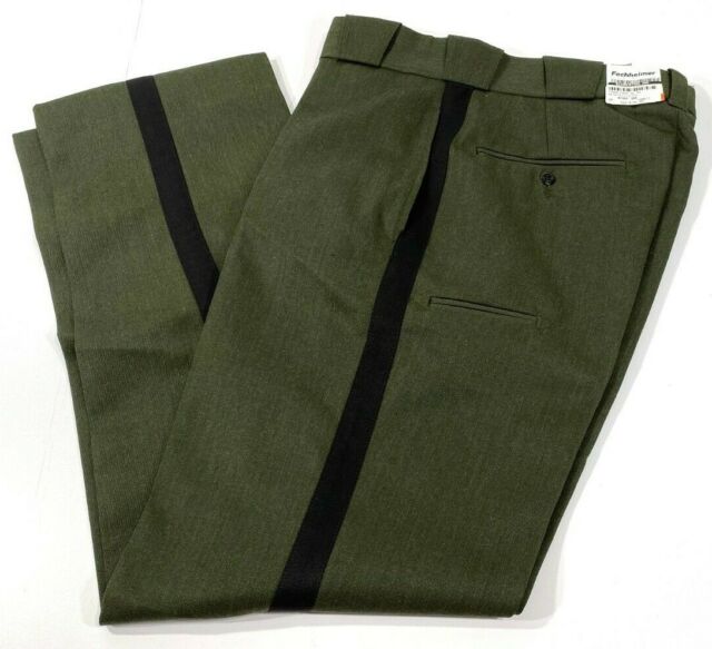 NEW FLYING CROSS MENS POLY WOOL UNIFORM PANTS 32218 GREEN W/ BLACK STRIPE 32x33 | eBay