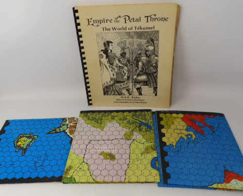 TSR EMPIRE OF THE PETAL THRONE Roleplaying Game Book and 3 Maps 1975 - Afbeelding 1 van 12