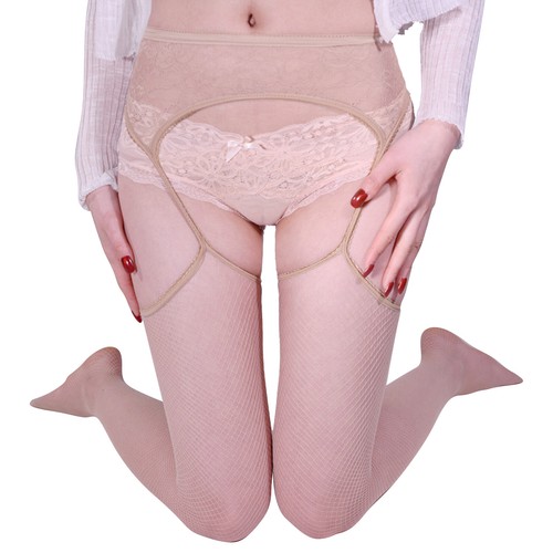 Women Sexy Crotchless Pantyhose See-through Tights Elastic Waistband Stockings - Picture 75 of 77