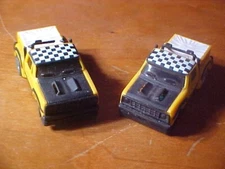 set of 2  1977 Slot Car Ideal TCR Yellow Pick Up Truck JAM CAR